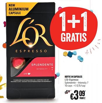 Promoties Koffie in capsules l`or espresso - Huismerk - Delhaize - Geldig van 05/10/2017 tot 11/10/2017 bij Delhaize