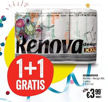 Promoties Huishoudpapier renova - Renova - Geldig van 05/10/2017 tot 11/10/2017 bij Delhaize