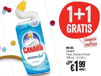 Promoties Wc-gel canard munt, marine of fresh - Canard WC - Geldig van 05/10/2017 tot 11/10/2017 bij Delhaize