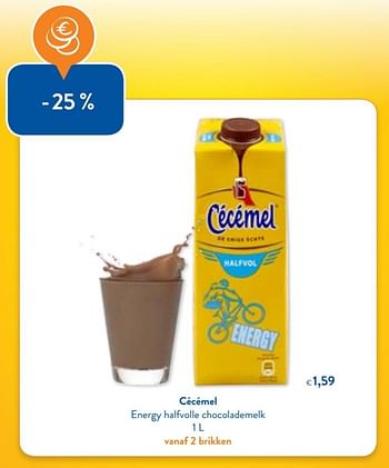 Promoties Cécémel energy halfvolle chocolademelk - Cecemel - Geldig van 10/04/2017 tot 17/10/2017 bij OKay