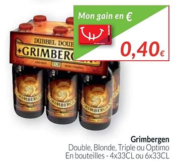Promotions Grimbergen double, blonde, triple ou optimo - Grimbergen - Valide de 01/10/2017 à 31/10/2017 chez Intermarche