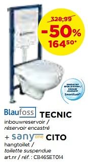 Promoties Hangtoiletten - toilettes suspendues tecnic + cito - Blaufoss - Geldig van 02/10/2017 tot 29/10/2017 bij X2O