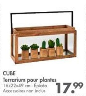 Promotions Cube terrarium pour plantes - Produit maison - Casa - Valide de 02/10/2017 à 29/10/2017 chez Casa