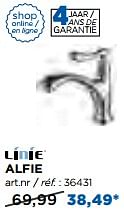 Promotions Alfie koudwaterkranen - robinets d`eau froide - Linie - Valide de 02/10/2017 à 29/10/2017 chez X2O