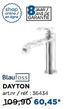 Promoties Dayton koudwaterkranen - robinets d`eau froide - Blaufoss - Geldig van 02/10/2017 tot 29/10/2017 bij X2O