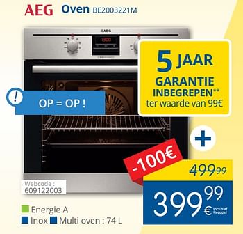 Promoties Aeg oven be2003221m - AEG - Geldig van 02/10/2017 tot 31/10/2017 bij Eldi
