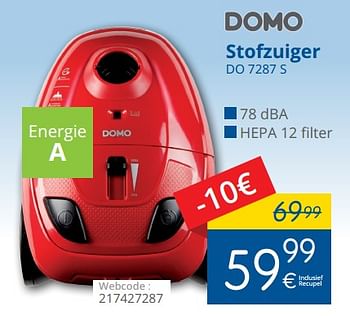 Promoties Domo stofzuiger do 7287 s - Domo - Geldig van 02/10/2017 tot 31/10/2017 bij Eldi