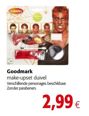 Promotions Goodmark make-upset duivel - Goodmark - Valide de 04/10/2017 à 17/10/2017 chez Colruyt