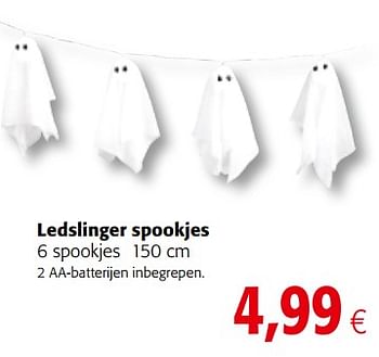 Promotions Ledslinger spookjes 6 spookjes 150cm - Produit maison - Colruyt - Valide de 04/10/2017 à 17/10/2017 chez Colruyt
