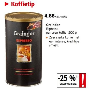 Promoties Graindor espresso gemalen koffie - Graindor - Geldig van 04/10/2017 tot 17/10/2017 bij Colruyt