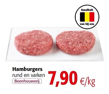 Promoties Hamburgers rund en varken - Huismerk - Colruyt - Geldig van 04/10/2017 tot 17/10/2017 bij Colruyt