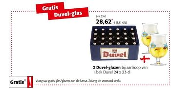Promoties 2 duvel-glazen bij aankoop van 1 bak duvel - Duvel - Geldig van 04/10/2017 tot 17/10/2017 bij Colruyt