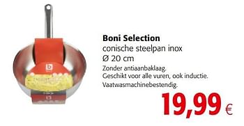 Promoties Boni selection conische steelpan inox - Boni - Geldig van 04/10/2017 tot 17/10/2017 bij Colruyt