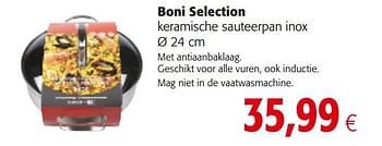 Promotions Boni selection keramische sauteerpan inox - Boni - Valide de 04/10/2017 à 17/10/2017 chez Colruyt