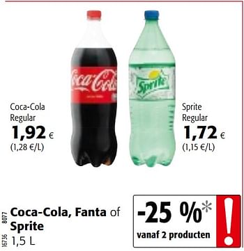 Promoties Coca-cola, fanta of sprite - Huismerk - Colruyt - Geldig van 04/10/2017 tot 17/10/2017 bij Colruyt