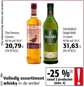 Promoties Volledig assortiment whisky in de winkel - The Famous Grouse - Geldig van 04/10/2017 tot 17/10/2017 bij Colruyt