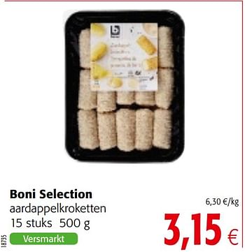 Promotions Boni selection aardappelkroketten - Boni - Valide de 04/10/2017 à 17/10/2017 chez Colruyt