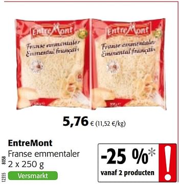 Promoties Entremont franse emmentaler - Entre Mont - Geldig van 04/10/2017 tot 17/10/2017 bij Colruyt