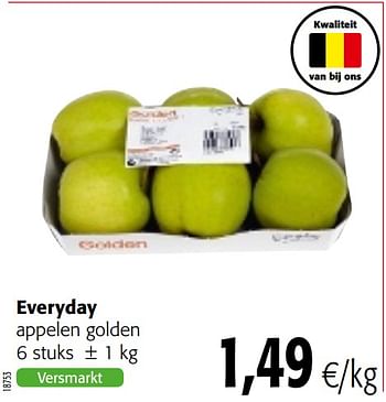 Promoties Everyday appelen golden - Everyday - Geldig van 04/10/2017 tot 17/10/2017 bij Colruyt