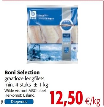 Promoties Boni selection graatloze lengfilets - Boni - Geldig van 04/10/2017 tot 17/10/2017 bij Colruyt