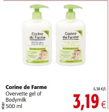 Promoties Corine de farme overvette gel of bodymilk - Corine de farme - Geldig van 04/10/2017 tot 17/10/2017 bij Colruyt