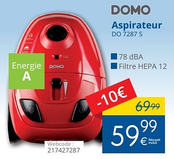 Promotions Domo aspirateur do 7287 s - Domo - Valide de 02/10/2017 à 31/10/2017 chez Eldi