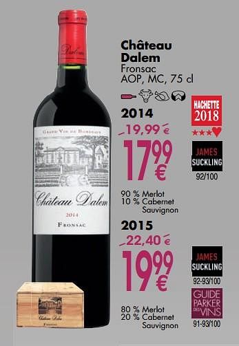 Promoties Château dalem - Rode wijnen - Geldig van 02/10/2017 tot 30/10/2017 bij Cora