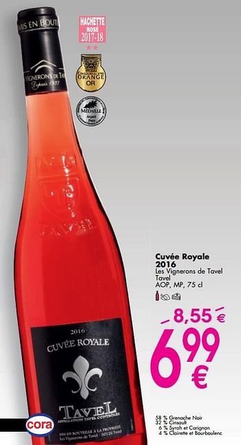 Promotions Cuvée royale 2016 - Vins rosé - Valide de 02/10/2017 à 30/10/2017 chez Cora