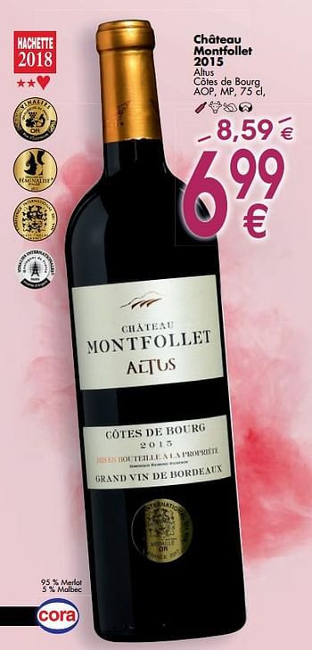 Promotions Château montfollet 2015 - Vins rouges - Valide de 02/10/2017 à 30/10/2017 chez Cora