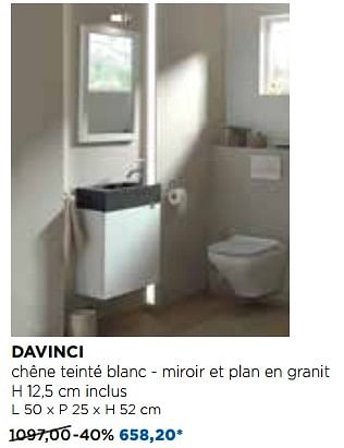 Promoties Davinci meubles pour toilettes - Balmani - Geldig van 02/10/2017 tot 29/10/2017 bij X2O