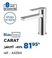 Promotions Carat robinets de lavabo - Blaufoss - Valide de 02/10/2017 à 29/10/2017 chez X2O