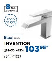 Promotions Invention robinets de lavabo - Blaufoss - Valide de 02/10/2017 à 29/10/2017 chez X2O