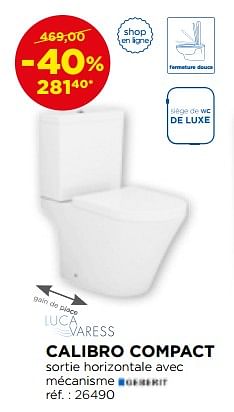 Promotions Calibro compact toilettes à poser - Luca varess - Valide de 02/10/2017 à 29/10/2017 chez X2O