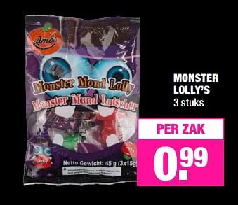 Promoties Monster lolly`s - Huismerk - Big Bazar - Geldig van 09/10/2017 tot 22/10/2017 bij Big Bazar