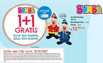 Promoties Knuffel bumba - Bumba - Geldig van 19/10/2017 tot 06/12/2017 bij Dreamland