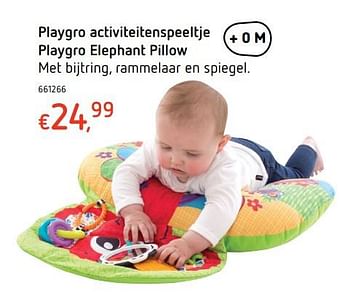 Promoties Playgro activiteitenspeeltje playgro elephant pillow - Playgro - Geldig van 19/10/2017 tot 06/12/2017 bij Dreamland