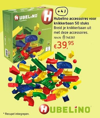 Promoties Hubelino accessoires voor knikkerbaan 50 stuks - Hubelino - Geldig van 19/10/2017 tot 06/12/2017 bij Dreamland