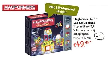 Promoties Magformers neon led set 31 stuks - Magformers - Geldig van 19/10/2017 tot 06/12/2017 bij Dreamland