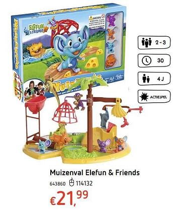 Promoties Muizenval elefun + friends - Hasbro - Geldig van 19/10/2017 tot 06/12/2017 bij Dreamland