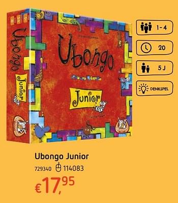 Promoties Ubongo junior - White Goblin Games - Geldig van 19/10/2017 tot 06/12/2017 bij Dreamland