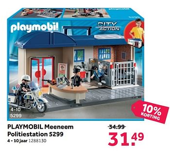 Promoties Playmobil meeneem politiestation 5299 - Playmobil - Geldig van 09/10/2017 tot 22/10/2017 bij Bart Smit