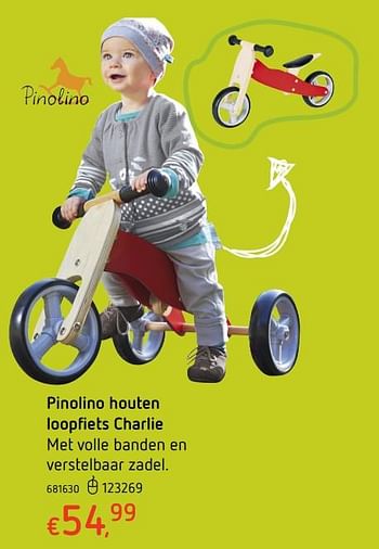 Promoties Pinolino houten loopfiets charlie - Pinolino - Geldig van 19/10/2017 tot 06/12/2017 bij Dreamland