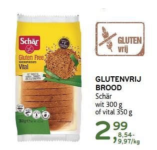 Promoties Glutenvrij brood schär - Schar - Geldig van 18/10/2017 tot 31/10/2017 bij Alvo