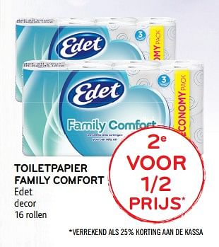 Promoties Toiletpapier family comfort edet decor - Edet - Geldig van 18/10/2017 tot 31/10/2017 bij Alvo