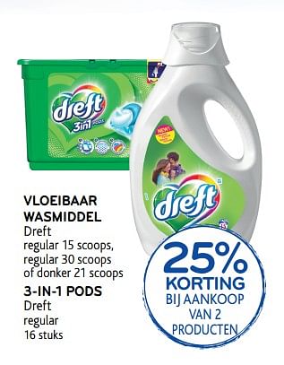 Promoties Vloeibaar wasmiddel dreft - Dreft - Geldig van 18/10/2017 tot 31/10/2017 bij Alvo
