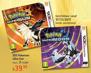 Promoties 3ds pokemon ultra sun - Nintendo - Geldig van 19/10/2017 tot 06/12/2017 bij Dreamland