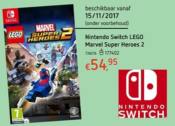 Promoties Nintendo switch lego marvel super heroes 2 - Warner Brothers Interactive Entertainment - Geldig van 19/10/2017 tot 06/12/2017 bij Dreamland