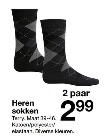 Promotions Heren sokken - Produit maison - Zeeman  - Valide de 14/10/2017 à 21/10/2017 chez Zeeman
