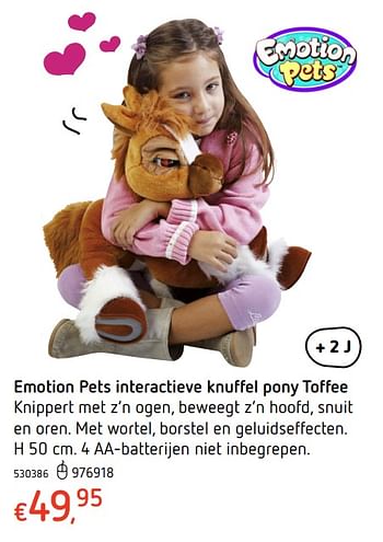 Promoties Emotion pets interactieve knuffel pony toffee - Emotion Pets - Geldig van 19/10/2017 tot 06/12/2017 bij Dreamland