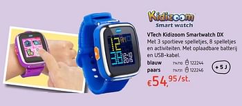 Promoties Vtech kidizoom smartwatch dx blauw - Vtech - Geldig van 19/10/2017 tot 06/12/2017 bij Dreamland